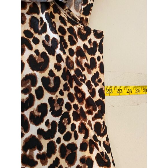 Slimky Brand Leopard Print Sleeveless Ruffle Tunic Dress Poly/Spandex 1X - Picture 8 of 9